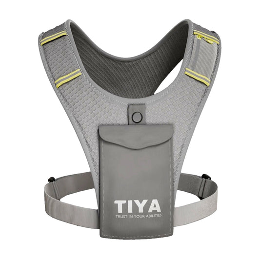 TIYA Running Phone Holder Vest - Grey/Yellow