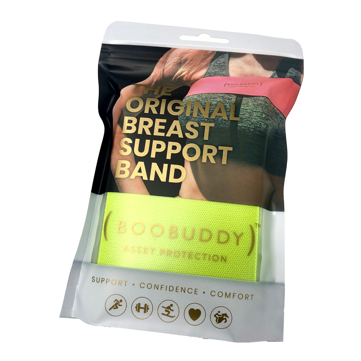 Boobuddy Adjustable Breast Support Band | Green | Packaging