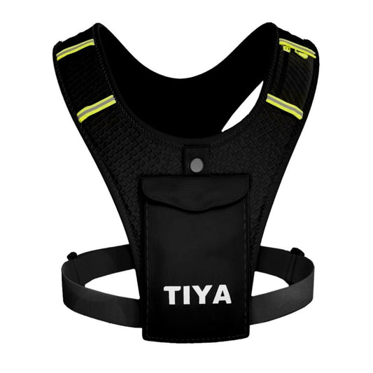 TIYA Running Phone Holder Vest - Black/Yellow