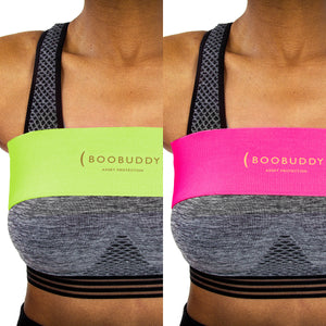Boobuddy Adjustable Breast Support Band | Green & Pink Bundle | How to Wear a Boobuddy
