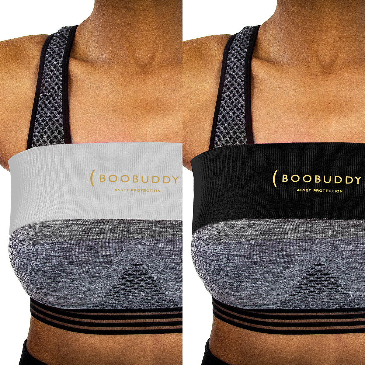 Boobuddy Adjustable Breast Support Band | Grey & Black Bundle | How to Wear a Boobuddy