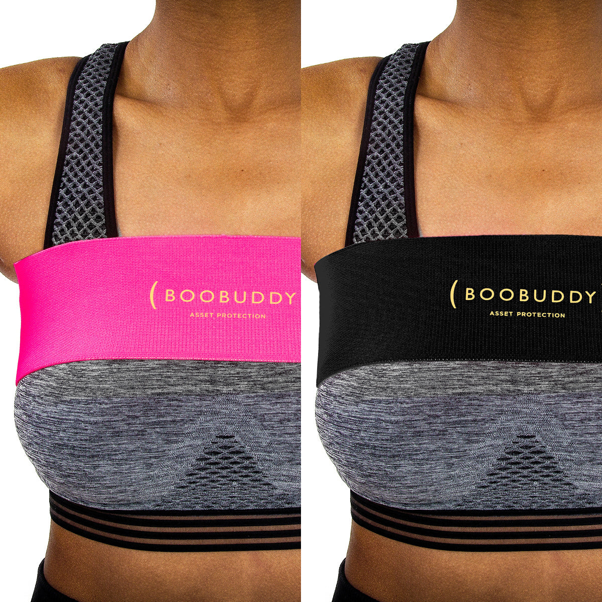 Boobuddy Adjustable Breast Support Band | Black & Pink Bundle | How to Wear a Boobuddy