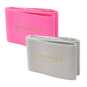 Boobuddy Adjustable Breast Support Band | Grey & Pink Bundle | SAVE £13!