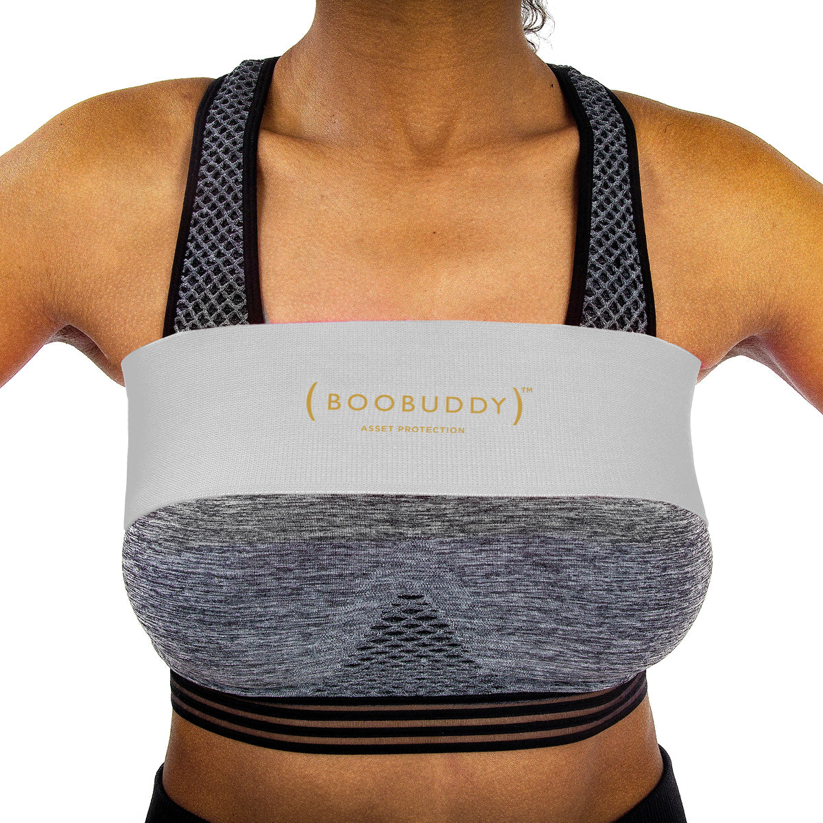 Boobuddy Adjustable Breast Support Band | Grey | How to Wear a Boobuddy