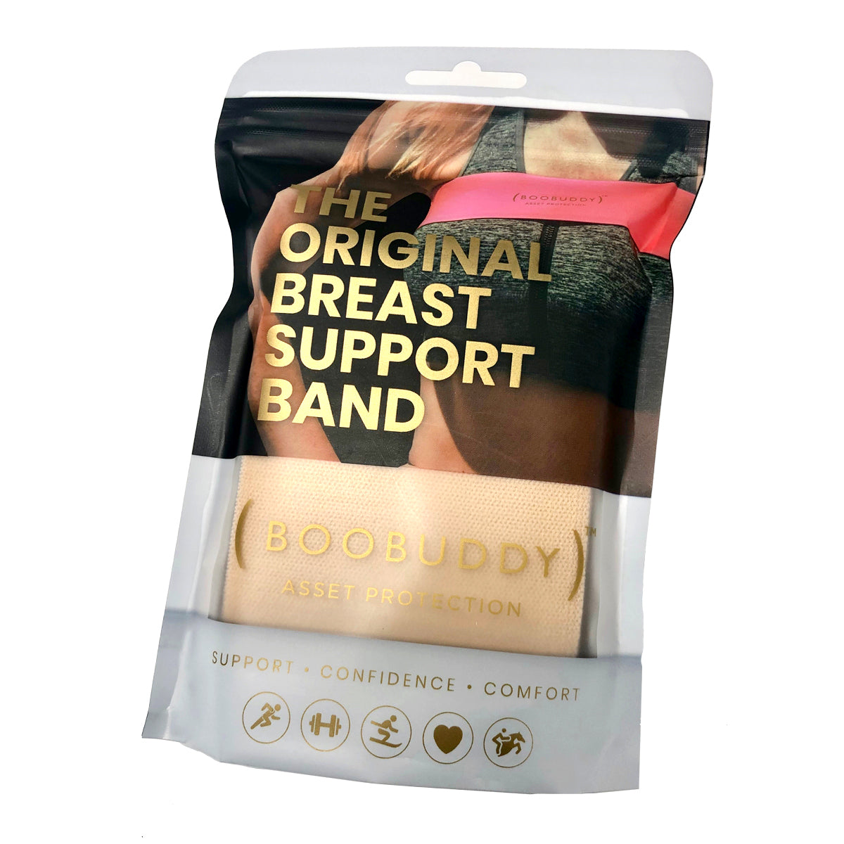 Boobuddy Adjustable Breast Support Band | Beige | Packaging
